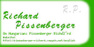 richard pissenberger business card